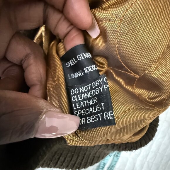 K&C Men's Limited Edition Premium Genuine Leather Bomber Jacket in brown, Size L - Picture 9 of 11